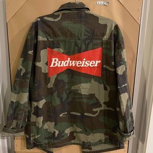 Budweiser oversized custom camo jacket NWNT